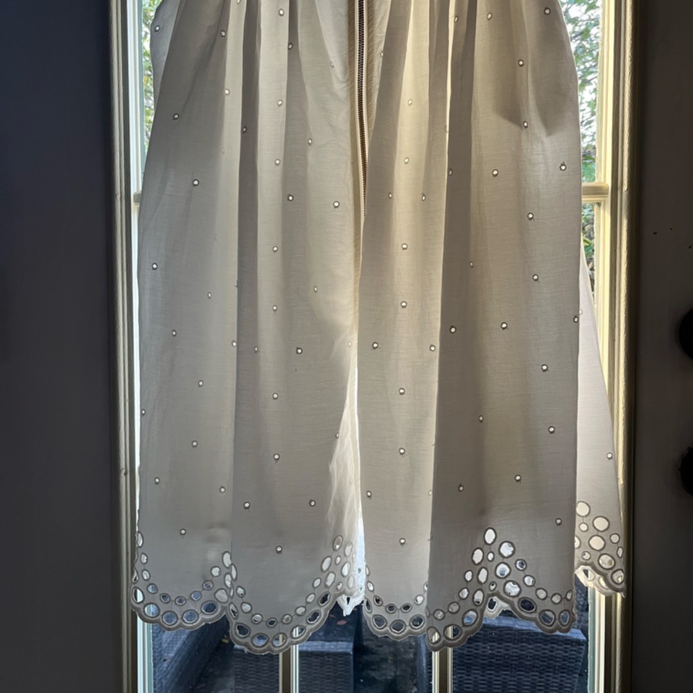 Anthropologie Tommie Cap-Sleeve Smocked FrontZip Shirt Dress:Eyelet Trim NWT - Picture 5 of 9